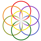 rainbow colored interlocking rings